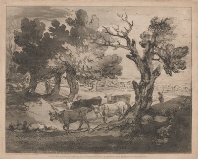 Wooded Landscape with Herdsman and Cows by Thomas Gainsborough